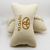 汽车颈枕汽车用品头枕抱枕四件套汽车用品内饰 丰田 米色 头枕一对【2个】