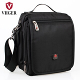帷格（VIIGER） 男士单肩包手提包 斜挎韩版男包休闲潮包竖款简约商务多层牛津布