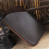 风泊手工 风泊手工 牛皮手工牛皮小零钱包男士薄证件包简薄 手工卡 深棕色