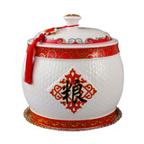 瓷芸陶瓷米缸厨房储物罐储粮桶储存罐储米桶杂粮桶储粮罐防虫防潮米缸 粮满天下-20斤