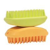 呆呆宠软齿狗狗洗澡刷子泰迪金毛狗狗洗澡按摩手套宠物洗澡用品洗狗工具 芒果黄款