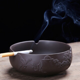 祥业复古陶瓷烟灰缸大号创意时尚办公室茶几客厅个性欧式简约摆件烟 松鹤延年烟灰缸