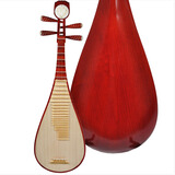 耀森白色彩绘琵琶乐器花梨木成人/儿童初学专业演奏考级入门琵琶 红木轴相成人琵琶（带包）