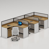 时仁（ShiRen）办公家具办公桌椅组合员工桌电脑桌现代简约屏风隔断办公室卡座 F型三人位【含柜】