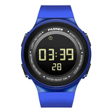 百圣牛新款运动手表水下按键游泳表户外电子表防水男表大数字夜光学生表 蓝色