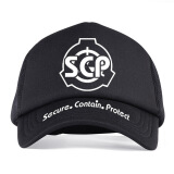 SCP基金会帽子 动漫周边鸭舌帽 二次元中二病联盟男女遮阳棒球帽 SCP基金会款1 中号(56-60)