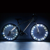 自行车灯风火轮五彩七彩LED辐条钢丝灯山地车警示灯尾灯夜骑行装备 USB充电款-白色1个