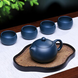 茗茶艺壶 紫砂壶宜兴名家纯全手工茶壶家用泡茶壶茶具套装 光素西施一壶四杯