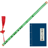 舒怀 乐器（shuhuai）舒怀精致初学一节横笛苦竹笛子【有教学】零基础入门成人儿童乐器 一节D调绿色+13件套