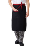 衣品永呈半身厨师围裙酒店餐厅饭店厨房工作服围裙男女服务员围裙 黑色红带围裙 均码
