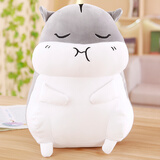 可爱仓鼠暖手抱枕玩偶公仔布娃娃女生睡觉抱床上超软毛绒玩具礼物 灰色-抿嘴款 60厘米 【送玫瑰花】