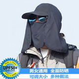 潮人心（CHAO REN XIN） 户外防晒面罩钓鱼帽子男士透气速干夏季女登山徒步遮阳护脖脸夏天骑车 藏青色