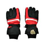 范米尼羊毛手套男女冬天加厚保暖棉手套皮毛一体手套摩托车骑车户外手套 红黑 均码