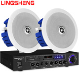 菱声（LINGSHENG） 吸顶音响喇叭套装客厅吊顶音响家用嵌入式天花喇叭电视背景音乐 音乐标准套餐（含20米音箱线）