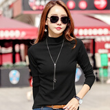 红粉宣言冬季加绒打底衫新款百搭修身弹力半高领内搭上衣