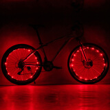 自行车灯风火轮五彩七彩LED辐条钢丝灯山地车警示灯尾灯夜骑行装备 USB充电款-红色1个