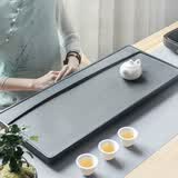 源韵天然石头茶海乌金石茶盘石材茶台整块小大号家用简约排水托盘 60*30*3cm