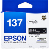 爱普生（EPSON） T137黑色墨盒 适用K100 K200 K105 K205 打印机 T1371黑色（约打印1000页）
