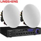 菱声（LINGSHENG） 吸顶音响喇叭套装客厅吊顶音响家用嵌入式天花喇叭电视背景音乐 音乐尊享套餐（含20米音箱线）