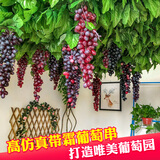 八千城仿真绿植藤条葡萄叶水管道装饰塑料假花葡萄藤蔓物叶子吊顶装饰 葡萄串85粒1串装（颜色备注）