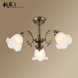 格蕴美式吊灯简约大气客厅灯欧式田园古铜餐厅卧室灯北欧复古灯具 青古铜色3头*全光谱护眼