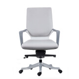 搜椅子（So Chair）进口牛皮人体工学电脑椅简约办公椅家用舒适久坐书房可升降电脑椅 中背白框灰色布绒