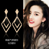 缔晶925银针耳环女2025年新款一周耳钉老婆生日礼物送女朋友高级小众 E650 时尚菱形耳环