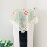 巧林儿 圆形方形柜机空调布盖布床头柜盖布罩布艺遮灰布冰箱盖布防尘布 王妃花园绿 60*60cm