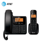 AT&T 34109扩音大音量中文菜单数字无绳子母机一拖一家用办公电话机固话有线固定老人机座机无绳电话机 黑色一拖一