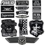 Fastso尚透社BT160 徽章布贴衣服补丁黑色羽绒服补丁贴布刺绣T恤裤子牛仔服装饰贴花 一套16枚