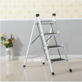 田门前 梯子家用折叠梯简易步梯加厚加宽室内人字梯小梯子登高凳洗车凳 白色 四 步梯