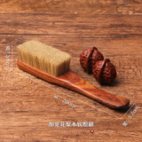 藏鸿阁文玩刷子硬猪鬃刷子橄榄核桃金刚菩提手串清理榉木花梨软硬刷工具 加宽花梨木软鬃刷