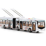 林达儿童公交车玩具车公共汽车双节巴士仿真汽车模型男孩大巴车3-6岁 双节巴士-白色