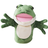 Justbecause毛绒玩具恐龙动物手偶娃娃嘴巴能动早教演讲道具不掉毛新年礼物 青蛙手偶 高度：约28厘米