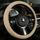 卡佳真皮汽车方向盘套 头层牛皮 专用四季牛皮把套 卡其色 本田思域思铂睿CRV艾力绅XRV锋范飞度雅阁缤智