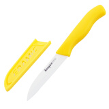 拜格（BAYCO）水果刀3寸带刀套陶瓷削皮刀黄色BD8004