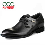 高哥高哥增高鞋男6cm秋冬新款内增高皮鞋男士8cm真皮商务正装结婚男鞋 黑色四季款6厘米 39