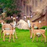 鸿日光辉 庭院户外花园林动物装饰品树脂玻璃钢仿真梅花鹿雕塑摆件 大号鹿一家四口