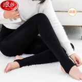 浪莎加绒打底裤女高腰保暖裤秋冬加厚外穿显瘦一体裤袜光腿神器 969黑色踩脚-零下10°-零上 1条 均码 建议85-135斤内
