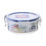 乐扣乐扣塑料保鲜盒饭盒微波炉碗分隔密封盒便当储物盒餐盒水果保鲜盒 圆形【140ml】三分隔