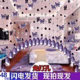湘尚阁水晶珠帘蝴蝶免打孔隔断玄关过道洗手间厕所阳台客厅卧室门帘挂帘 25条弧形
