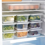 百露食品级冰箱收纳盒保鲜盒厨房蔬菜水果专用整理神器冷冻鸡蛋饺子盒 C款3个装