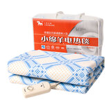 小绵羊电热毯0220单人6档调温160X80cm学生宿舍加厚电褥子70w多温区安全 6档单控 宽0.8x长1.6米-蓝色