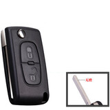 卡迪通雪铁龙凯旋世嘉钥匙壳标致折叠遥控标志钥匙外壳 标致、两键(无槽)+钥匙扣