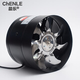 晨乐（CHENLE） 晨乐圆形风机强力通风排风机大功率高速抽风换气排气通风排风扇 黑色-开孔180MM