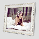 万晶欧式实木相框挂墙A4 20 24 30 36寸影楼相框儿童画框创意相框摆台 白色 24寸(40.5*60.5)厘米