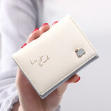 钱包女短款学生可爱小清新撞色搭扣女生小零钱包皮夹钱夹 浅蓝色