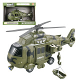 WENYI儿童飞机玩具大号仿真惯性武装救援直升机3-6岁男孩玩具汽车模型 迷彩绿战斗直升机