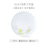 华光泡面碗汤碗碟盘 筷勺 盘碟碗厨具套件 中式骨瓷家用餐具 白玉兰 8英寸平盘