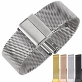 世辉（shihui）摩纹摩凡陀迪沃斯CK精工DW精钢钢表带织网钢带男女网带141620mm 银色 男款 接口宽度20MM
